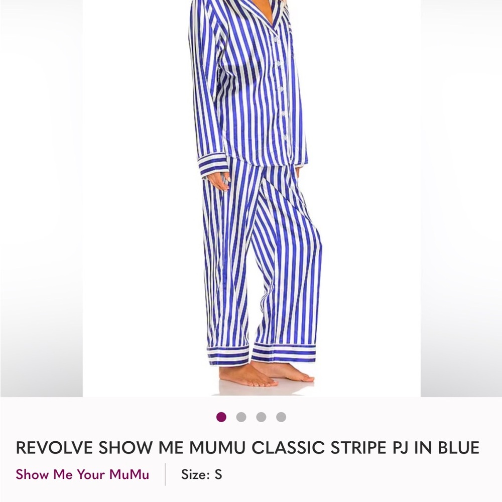 Show Me Your MuMu Kids Classic Blue and White Striped Pajamas